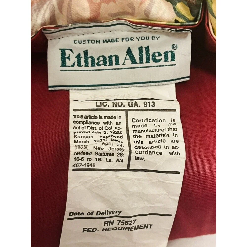 Ethan Allen Custom KING Yellow Rose Cover Reversible Cottage Style Vintage Sham